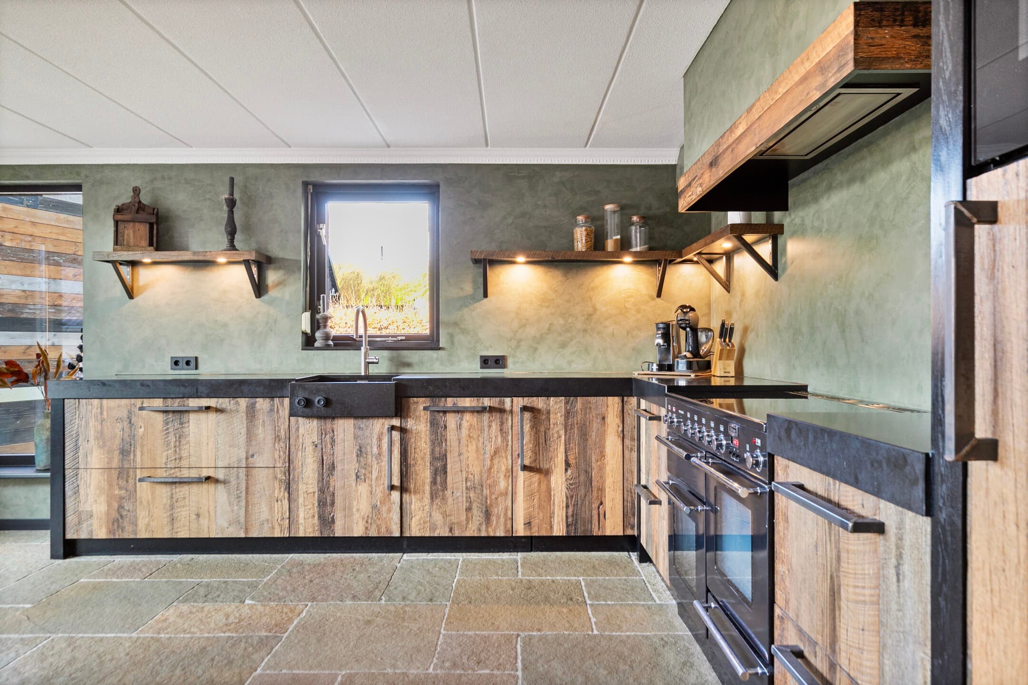 Houten keuken industrieel